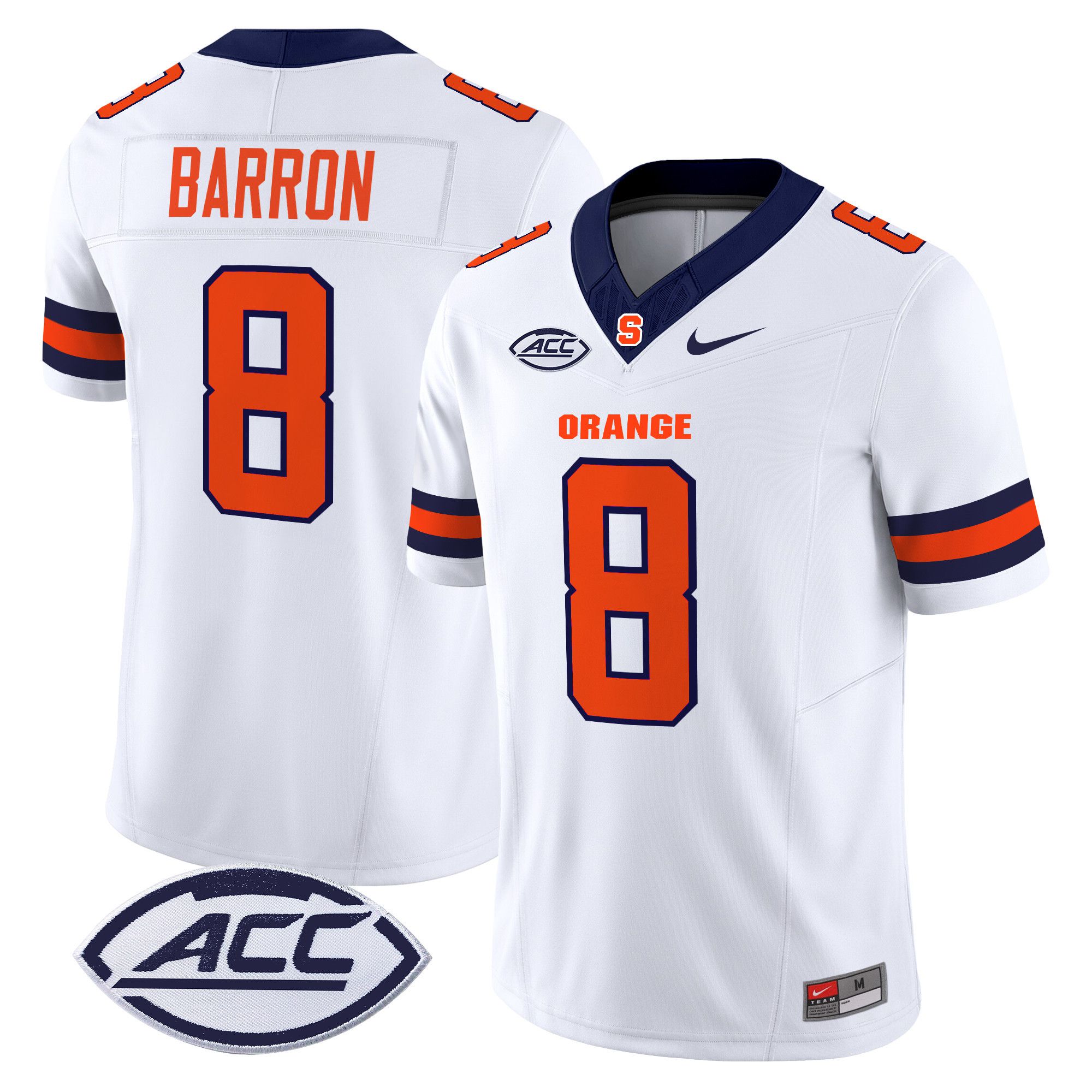 Men Syracuse Orange #8 Barron White Nike 2024 Vapor Limited NCAA Jersey